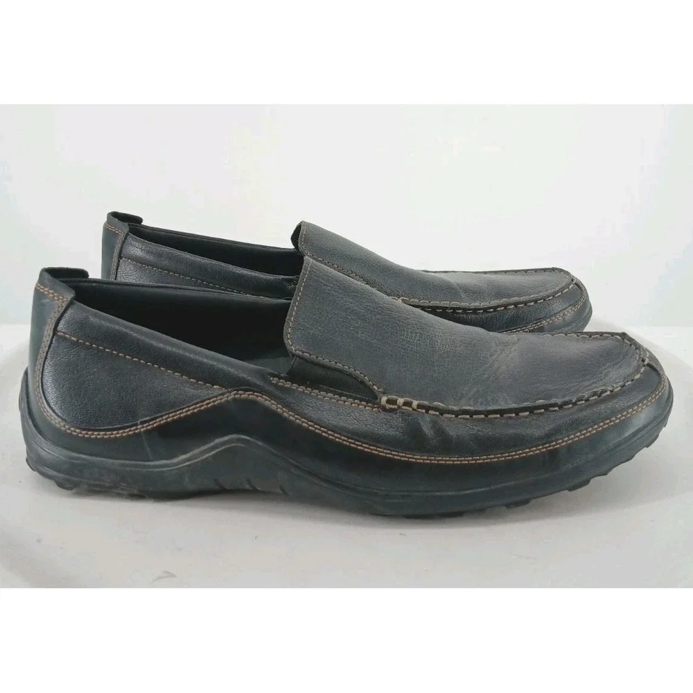 Cole Haan Venetian Driving Loafers Men's Size 14M Black Leather Moc-Toe Shoes C1